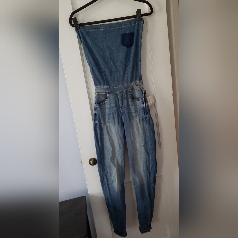 Strapless Denim Jumpsuit